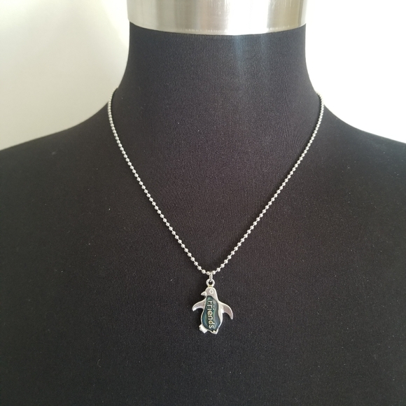Silver FRIENDS Penguin Necklace - Picture 1 of 5